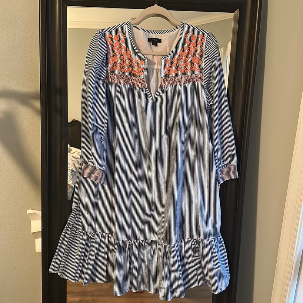 Blue stripe dress jcrew